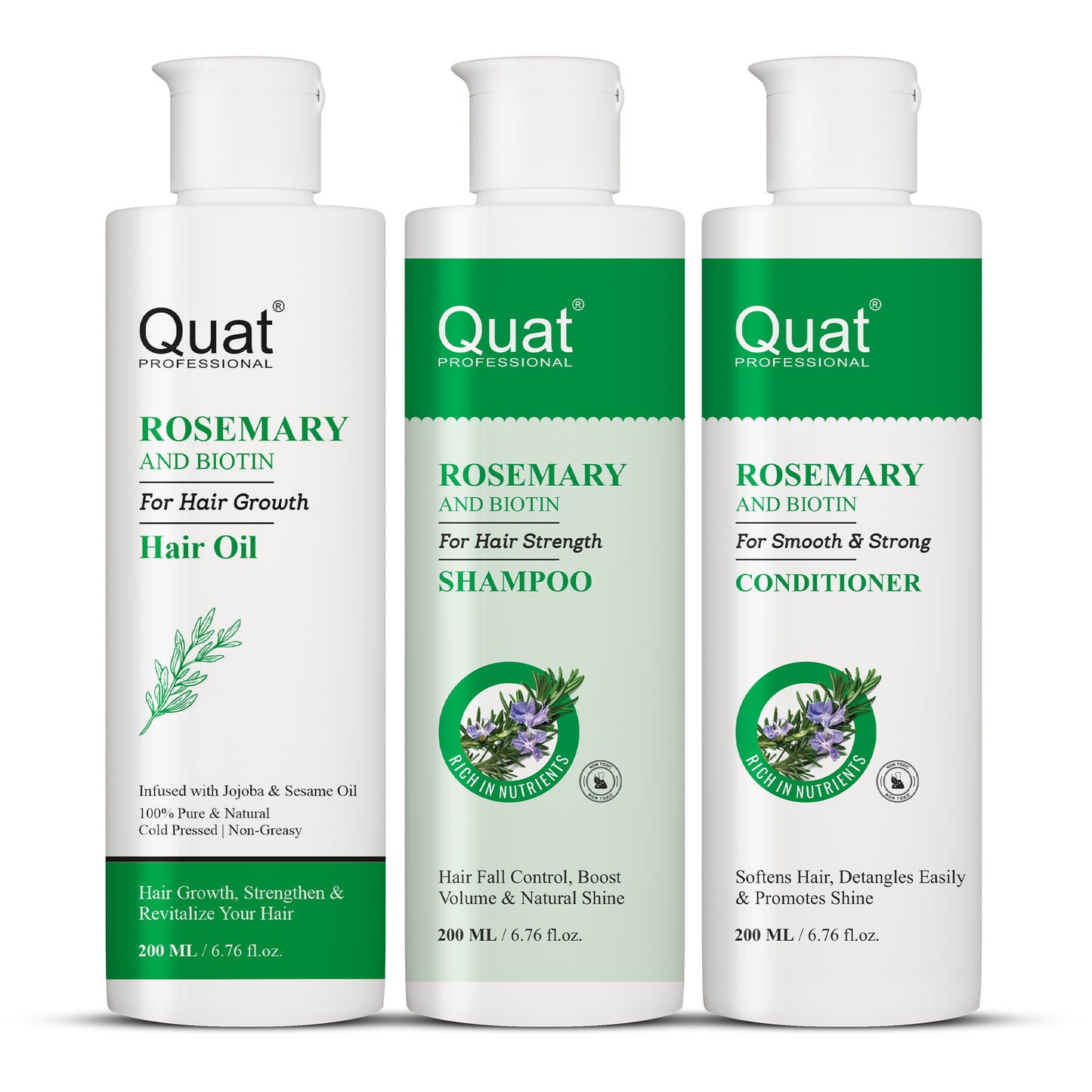 Rosemary with Biotin Hair Care Kit - 3 Step Solution for Hair Fall - 600 ml