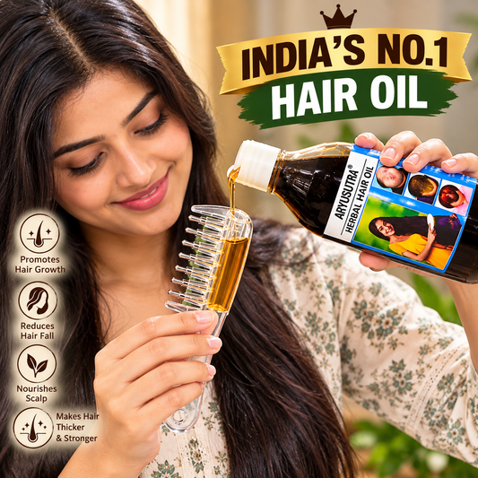 Aryusutra Herbal Hair Oil 500ml with Free Comb Applicator | Hair Care Oil for Men & Women